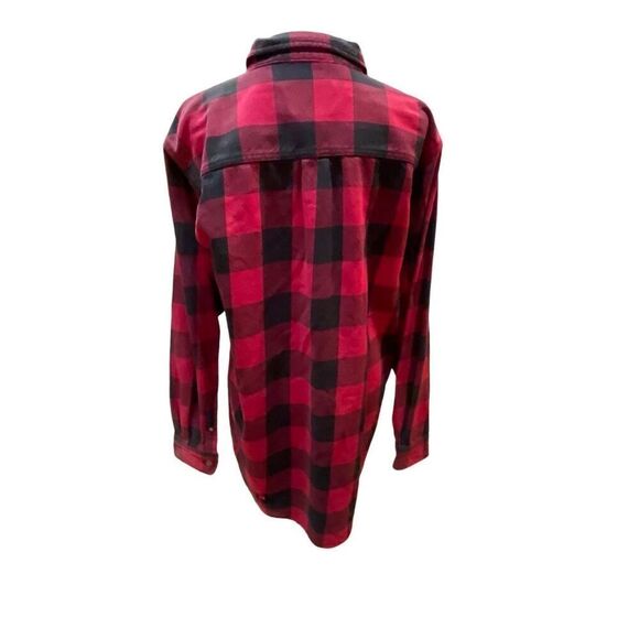 Field & Stream Vintage Button Down Red/Black Checkered Plaid Long Sleeve Flannel - Picture 3 of 14
